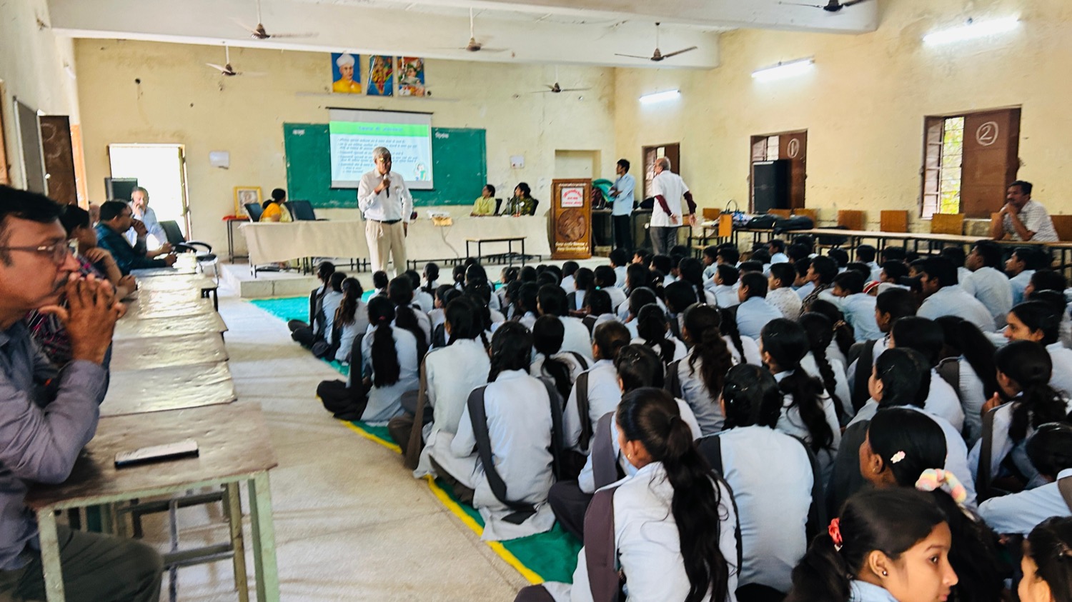 Students taking part in a caregiving awareness session